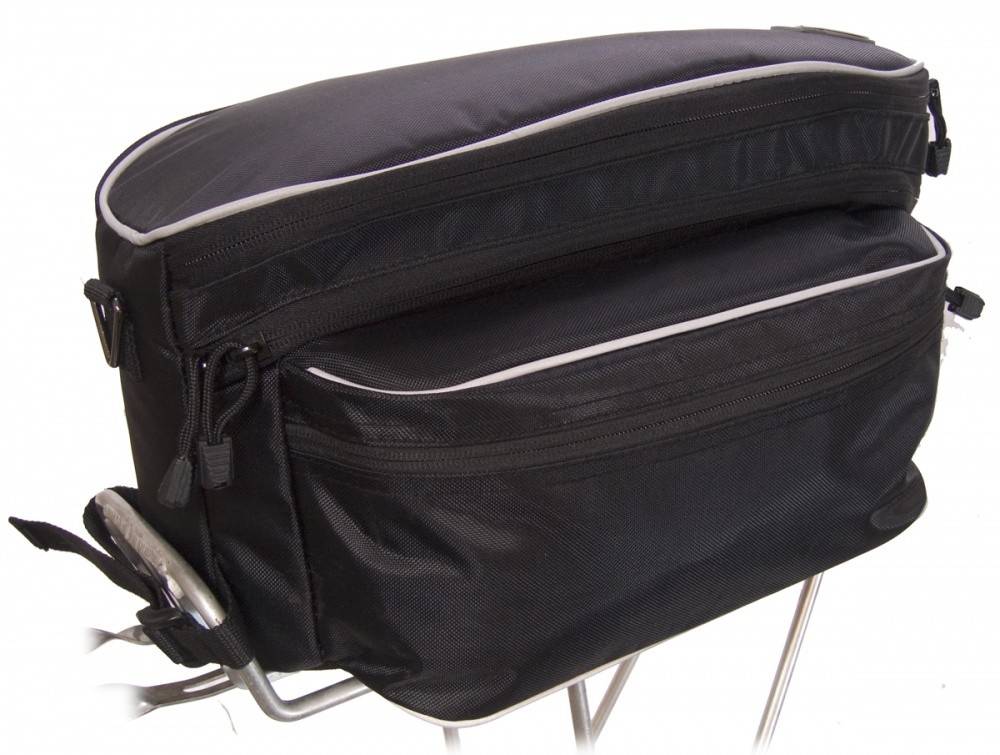 Banjo Brothers Expanding Rack Top Bag: Black